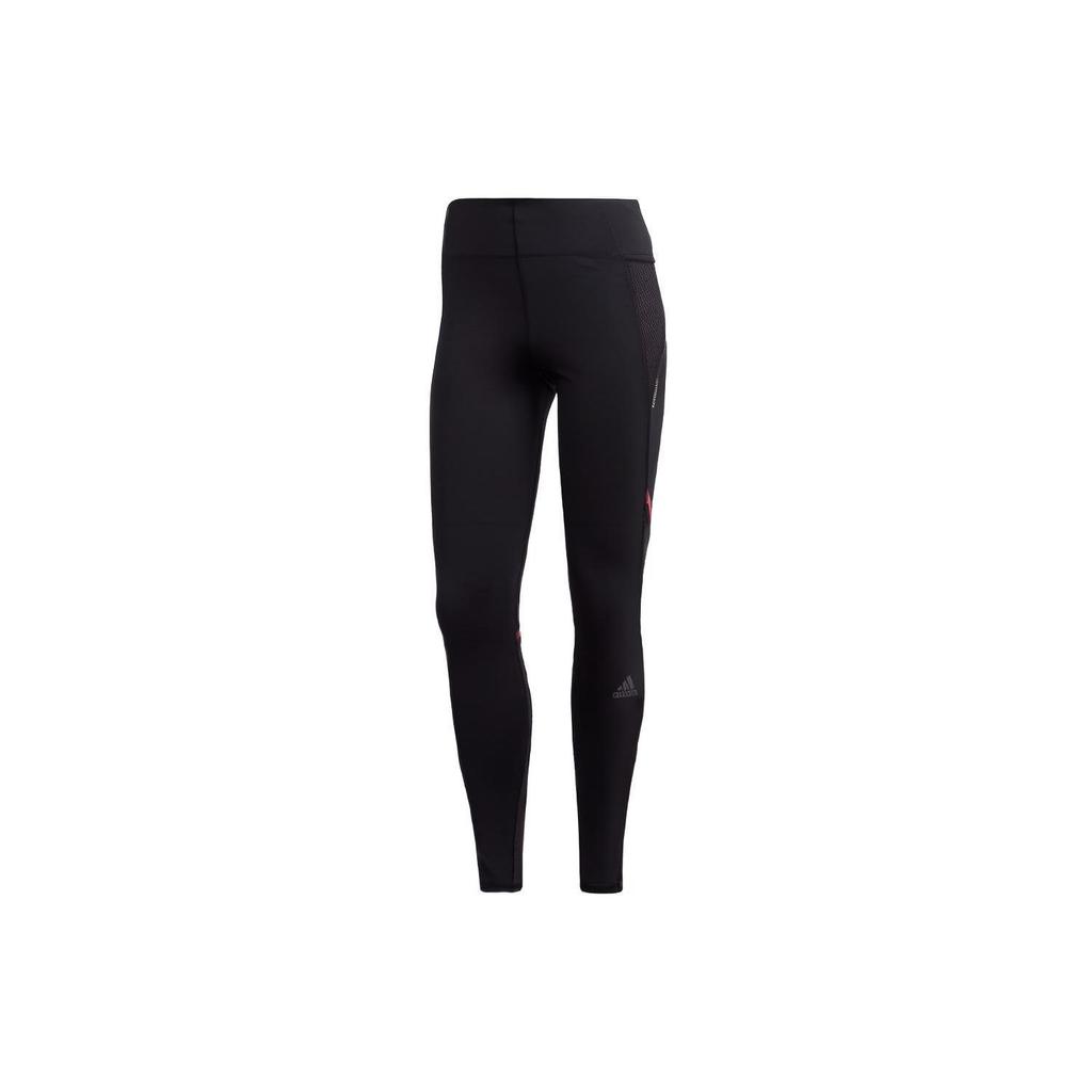 Adidas Logo Reflective Moisture-Wicking Tight Running Pants Women bottoms Black FM7633