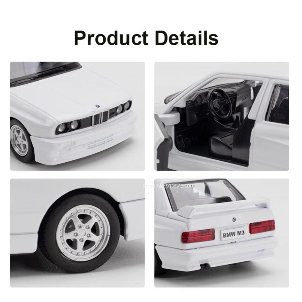 1/36 BMW M3 1987 Alloy Toys Car Model Metal Diecasts Toy Vehicles Authentic Exquisite Interior Pull Back 2 Door Opened Kids Gift
