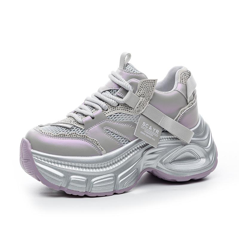 Dad Shoes Women's Summer 2025 New Internet Celebrity Fashion Inner Heightening Platform Soft Sole Muffin Sports and Leisure Women's Shoes