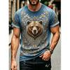 Summer Russian Ethnic Style 3D Print T-Shirts Men