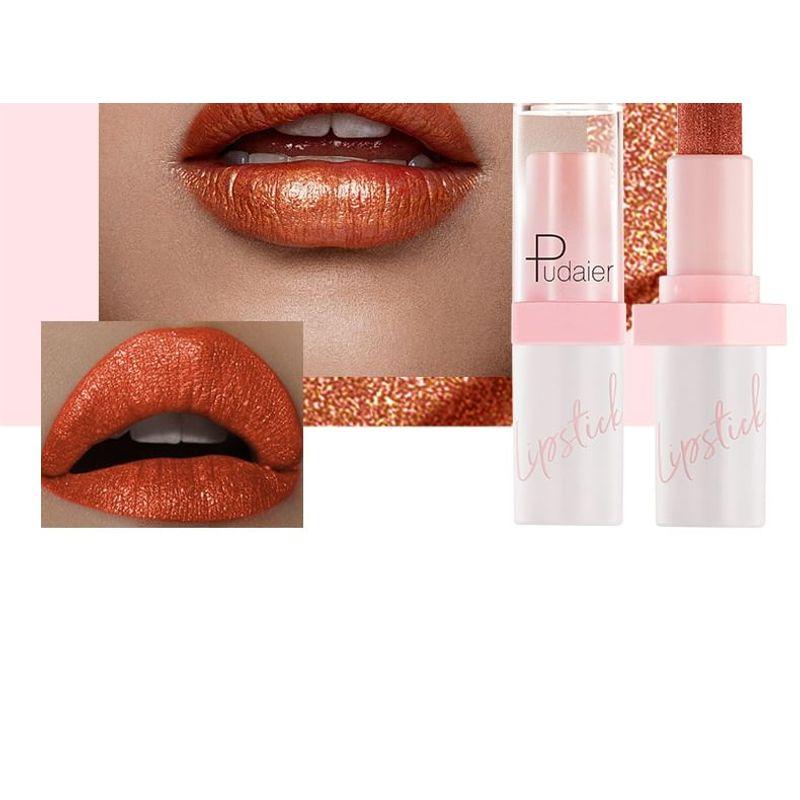 Pudaier - Shining Metallic Pearlescent Lipstick - 10 Colors