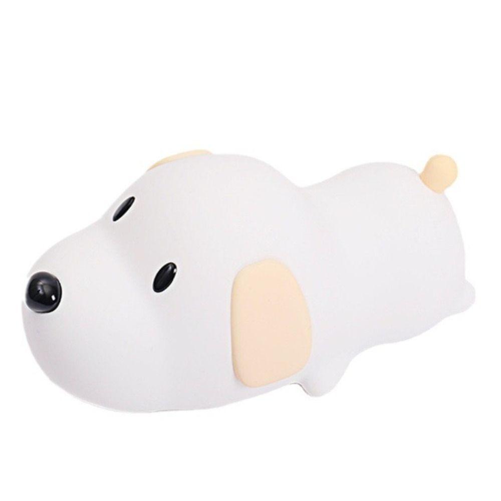 USB Rechargeable Papa Puppy Night Lamp Silicone Animal Lamp Puppy Night Light  Bedroom Decor