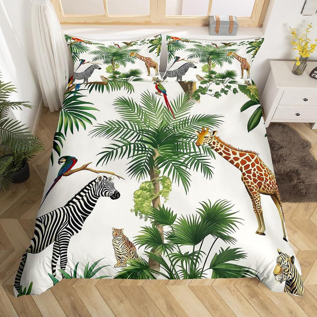 Zebra Striped Quilt Cover Black And White Geometric Bedding Duvet Cover Set Wild Animal Three-Piece Set