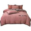 Panda Thickened Milk Fleece Embroidery Four-Piece Set Thermal Bedding Kit Student Three-Piece Set