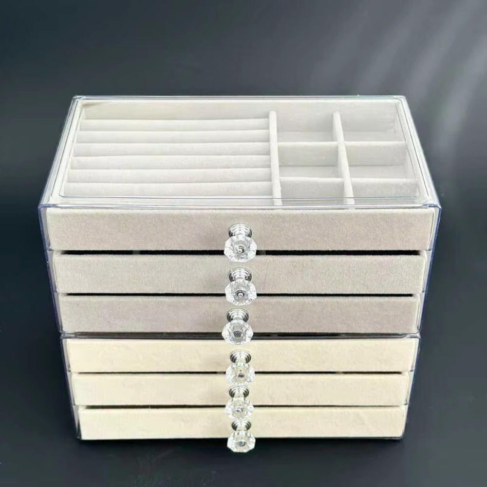 Transparent Drawer Storage Box 3-Layer Multi-layer Jewelry Box Home Storage