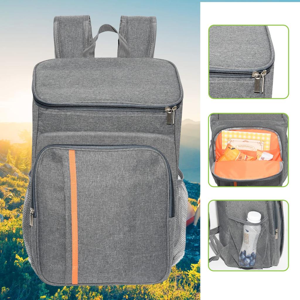 Leehuwai Insulated Backpack, Cooler Box, Soft Cooler Bag, Foldable, Compact, Lightweight, 20L Capacity, Can Be Carried by Hand or Over the Shoulder,