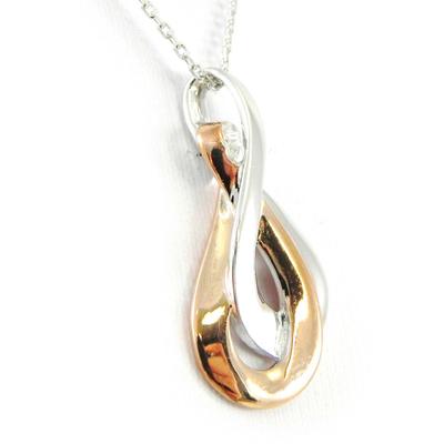 [H2980] - 2-tone 'Choreography' Silver Necklace