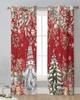 Christmas Snowflake Gnome Eucalyptus Red Sheer Curtains Bedroom Decoration Window Curtain Kitchen Tulle Voile Curtains