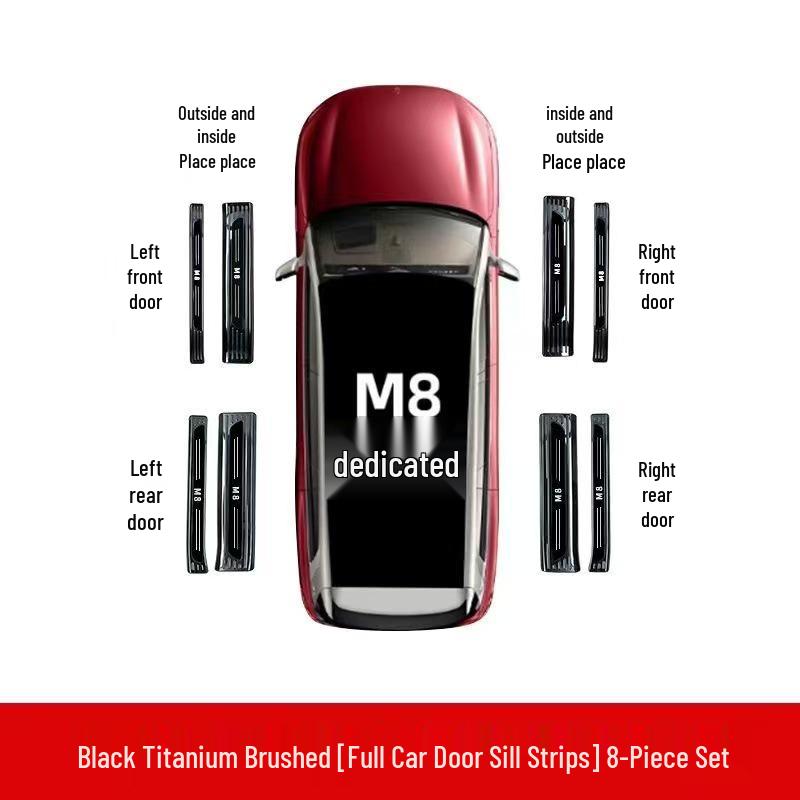 AITO M8 Stainless Steel Door Sill Protector & Trunk Guard
