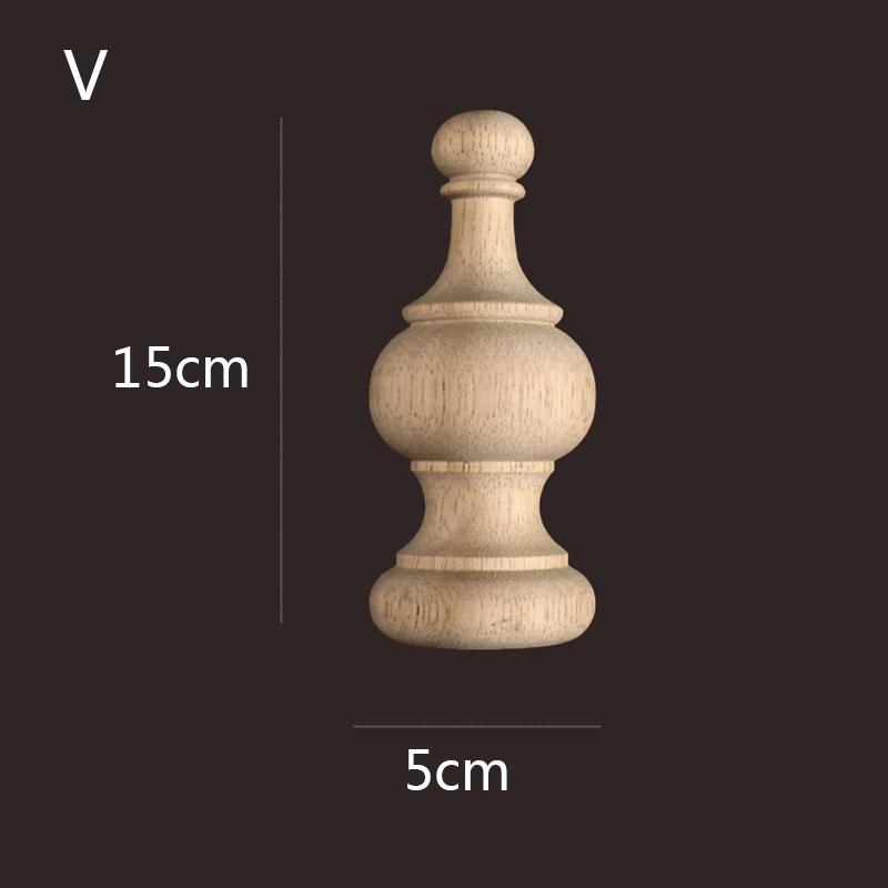 Escultura em madeira Arca Perna Circular Pé de madeira Móveis Bola cilíndrica Aplique Kawaii Decoração de quarto Decoração de escada de leão de madeira