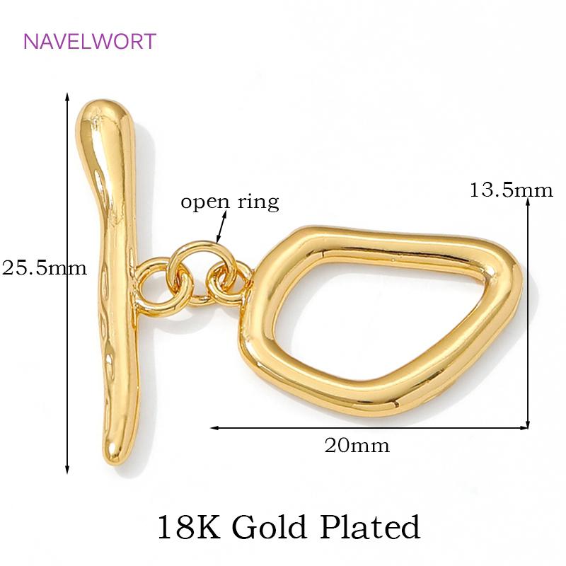 

Rhodium Plated Irregular Toggle Clasps For Bracelet Making Supplies,Brass Jewelry Clasps Connector,DIY Jewelry Making Findings 2 pieces