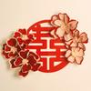 Red Traditional Wedding Wall Stickers Chinese Wedding Wall Decoration Decal Party Supplies Bow Decorative Door Stickers Gifts