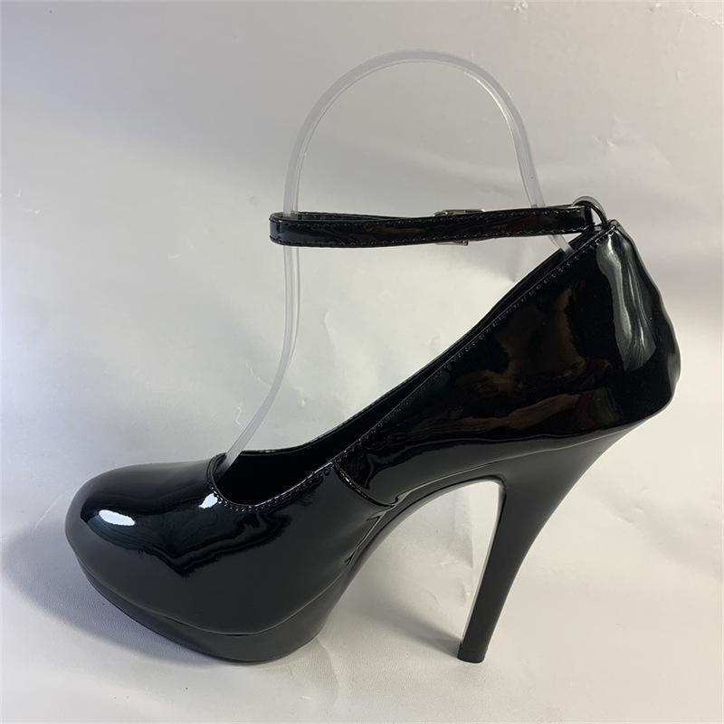2025 New Single Shoes Solid Color Low-top Thin-heeled Viscose Shoes Round Head Black Banquet High Heels
