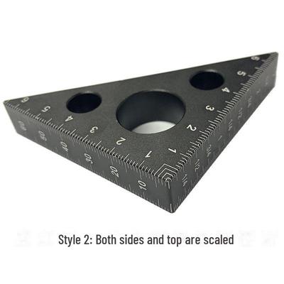 "HUOTO Aluminum Alloy 90/45 Degree Triangle Square Ruler for Woodworking"