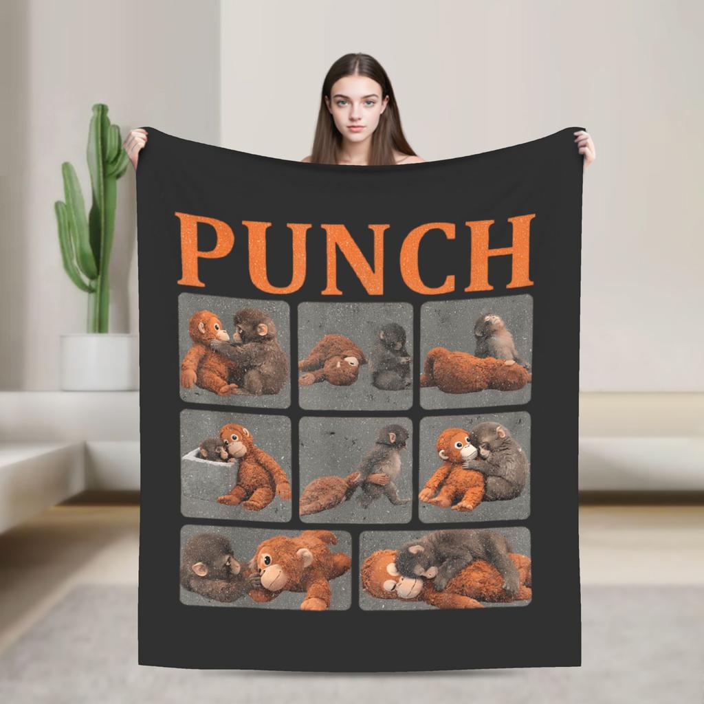 Soft Bedding Throws Travel Monkey Punch Blanket Flannel Bedspread For Bedroom Trend Sofa Bed Cover