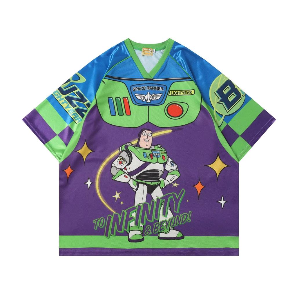 2026 Summer Fashion Hot Toys Movie Baseball Style New Design Printed T-shirt Outdoor Leisure Sports Loose V-neck T-shirt Large