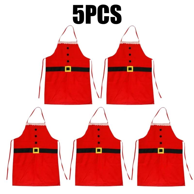 Family Baking Santa Claus Apron for Adults Kids Christmas Kitchen Fun Festive Cooking Holiday Home Accessories
