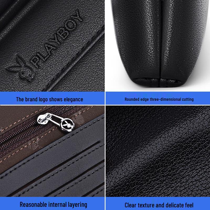 PLAYBOY Men's Soft Leather Clutch Wallet
