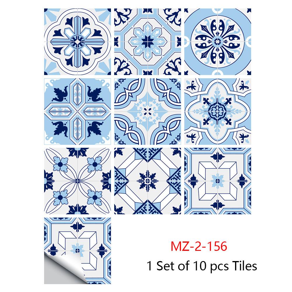 Panele Ścienne Mandala 10 szt. Samoprzylepne Naklejki z Płytkami Mozaikowymi Kwiatowymi Backsplash Kuchenny Usuwalny Wystrój Szafek