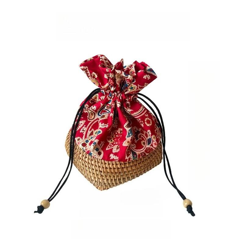 

1 шт. плетеная из ротанга корзина с принтом, коробка для хранения чая, для журнального столика, рабочего стола, гостиной, для хранения мелочей, украшение