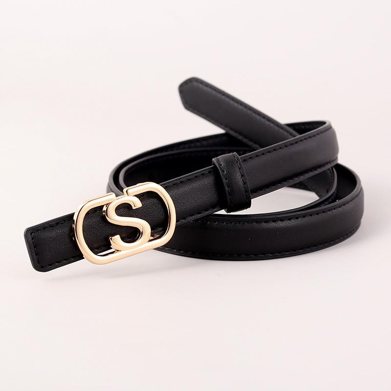 

Womens Genuine Leather Belt With Alloy Buckle For Fashion Casual And Office Wear Black