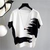T-shirt a Maniche Corte da Donna Estiva Larga Top da Donna Taglia Forte Maglione Base in Maglia