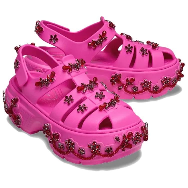 Simone Rocha X Crocs Snow House Comfortable Versatile Roman Sandals Unisex Sandals Pink 211428-6QQ