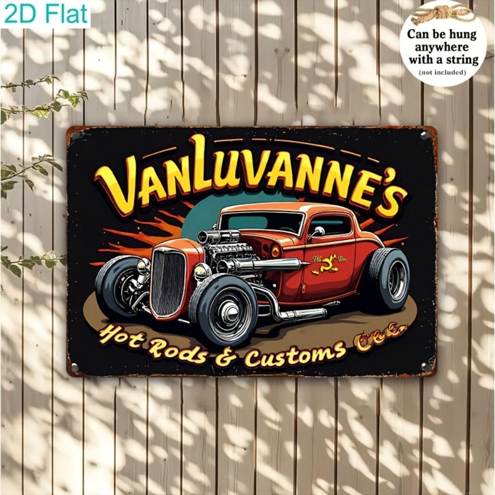 Vintage Metal Car Sign Decor Gift For Auto Lovers Garage Wall Art