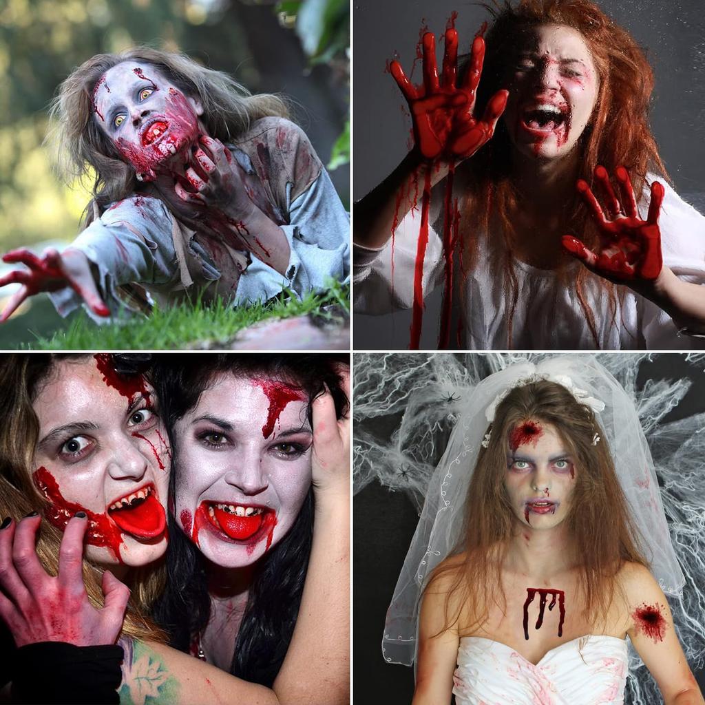 Fake Blood makeup set - Realistic Fake Blood Halloween Party Decor Human Simulation Face/body Paint Cos Costume