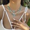 Colored Irregular Gravel Collarbone Necklace, Dopamine Spice Girl Wind Elf Mushroom Sun Necklace