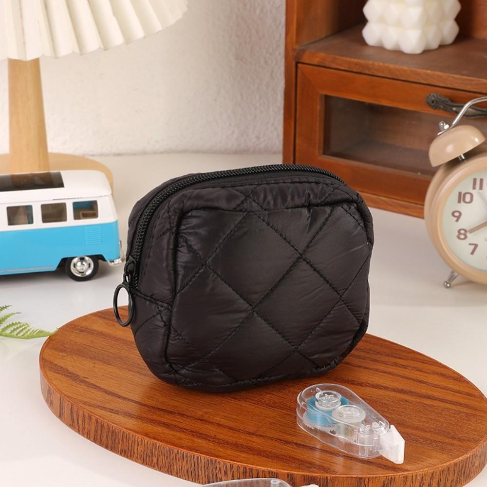 

Quilted Cotton Sanitary Napkins Storage Bag Bow Coquette Coin Purse Large Capacity Lipstick Earphones Pouch for Women Girls