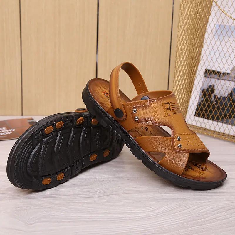 Sandals Men's Summer Peep-toe Youth Beach Shoes Dual-use Beach Slippers Non-slip Men's Sandal Mens Shoes
