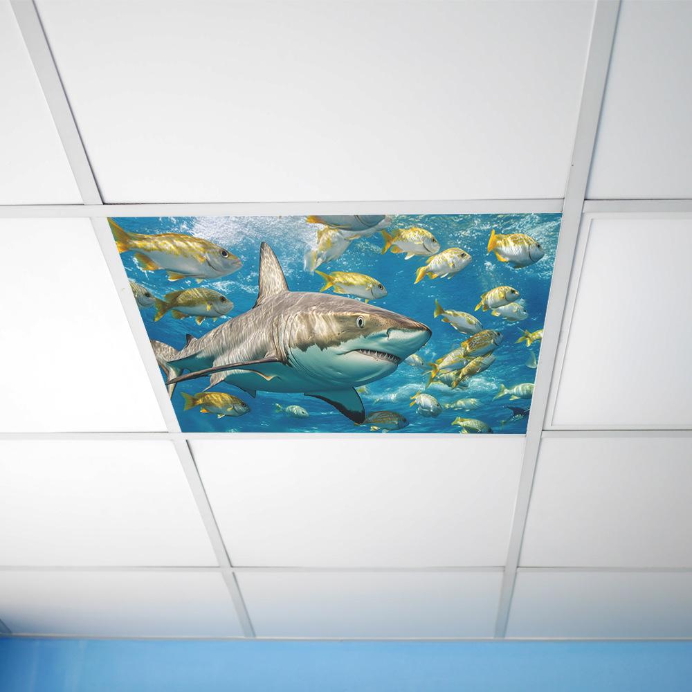 Underwater World Shark Living Room Bedroom Ceiling Home Wall Beautification and Decoration Stickers