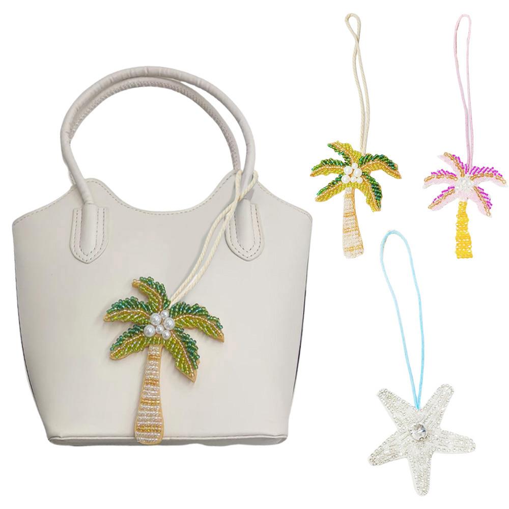 Beaded Patch Sequin Rhinestones Hanging Rope Keyring Seashell Conch Pearls Bag Pendants Embellishing Bag Clothing Lanyard Hot