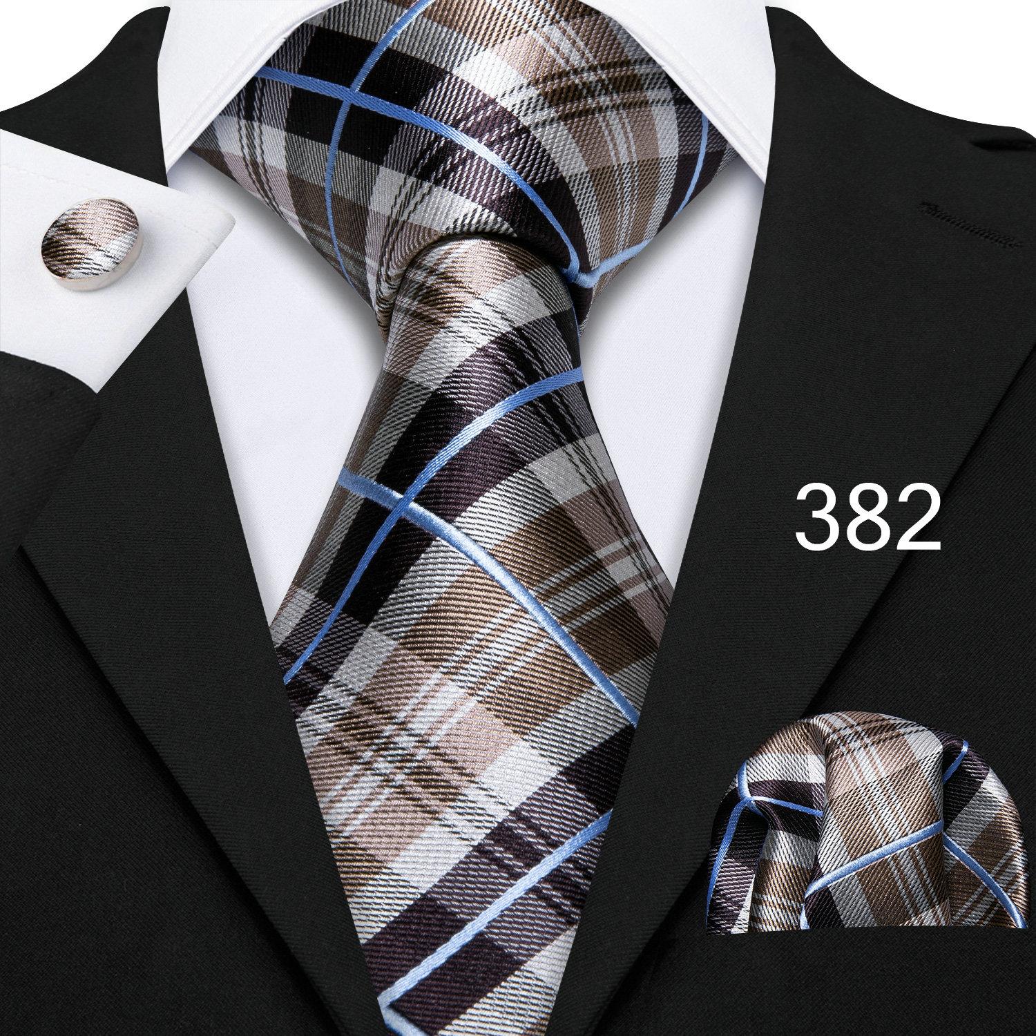 

Чоловічий набір краваток у клітку. Класичні блакитні краватки, запонки для ділової вечірки N-0382