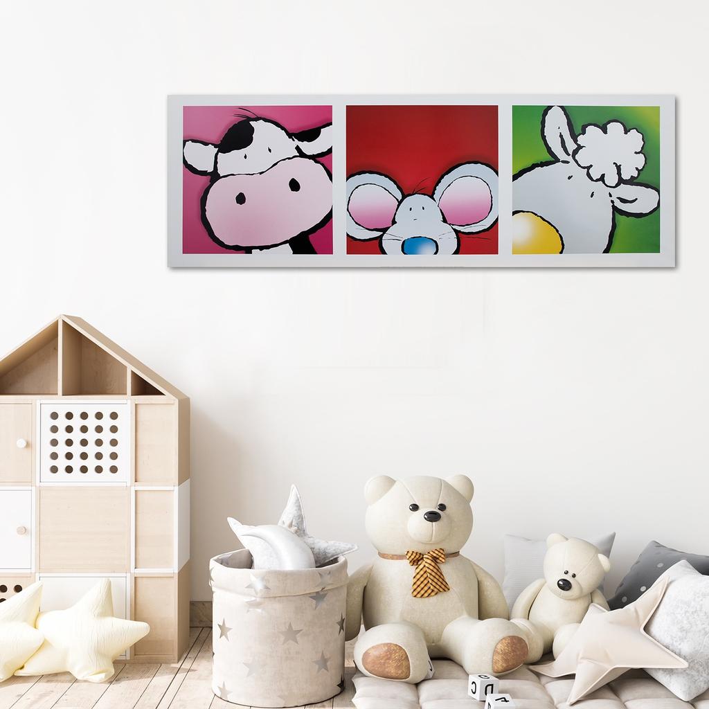 Canvas Print Cow Mouse Sheep