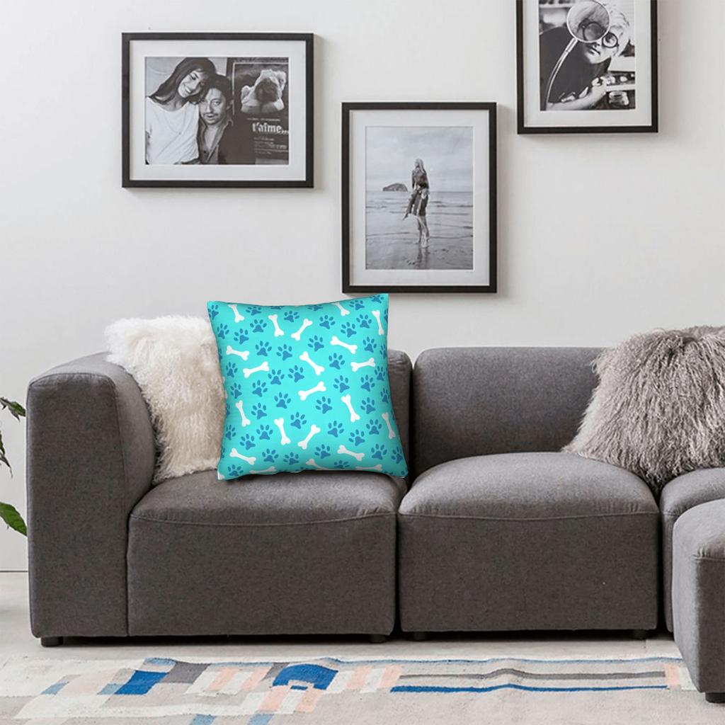 Pillow Cover Dog Paw Print And Bone Morden Pillow Case For Chair Sofa Home Decor Pillowcases