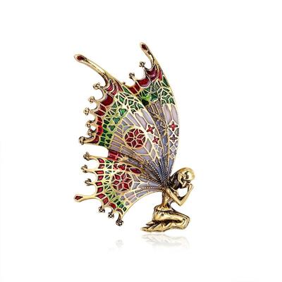 Vintage Schmetterlingsflügel Fee Broschen Qualität Emaille Frauen Brosche Pins Engel Designer Schmuck Geschenk
