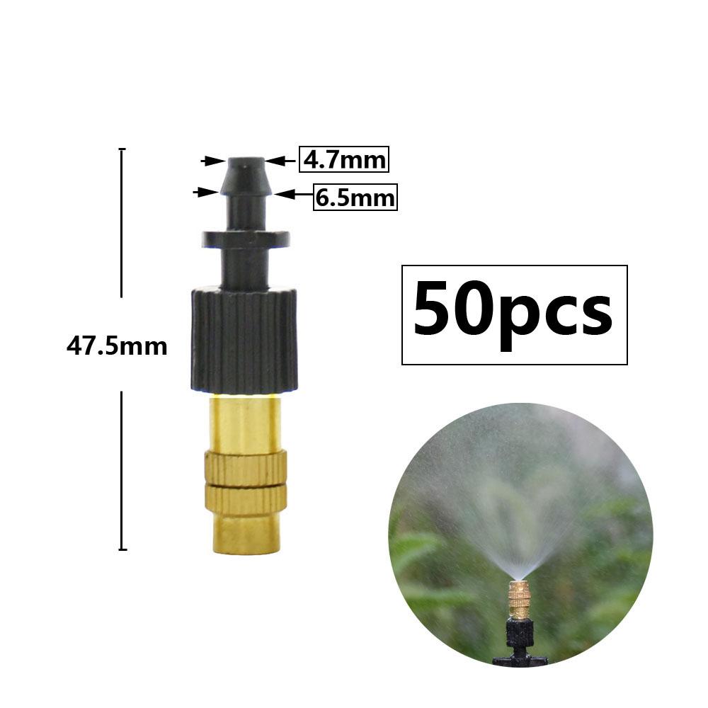 15-250Pcs Micro Drip Irrigation Misting Brass Nozzle Garden Spray Cooling Parts Copper Sprinkler with Thread Barb Tee Connector