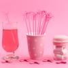 30 Pack Coquette Bow Acrylic Drink Stirrers Cocktail Stick Swizzle Sticks For Bachelorette Party, Coquette Birthday Party, Girly