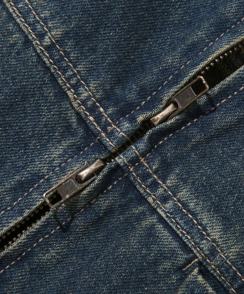 Trillion Vintage Washed Denim Work Hoodie Zip-Up_Vintage Blue