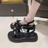 Fashion Summer Outdoor Black Ladies Shoes The Best Footwear Luxury 2025 Comfort Offers Sale Pvc Trend Asian Size Vip Women's Sandals