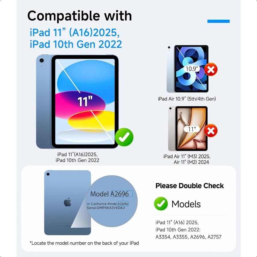 

2 шт. Защитная пленка для экрана для iPad 11-го A16 11 дюймов. 10-е поколение 10,9 дюйма. 2025 2025 9H+ Твердое закаленное стекло с легким нанесением United States