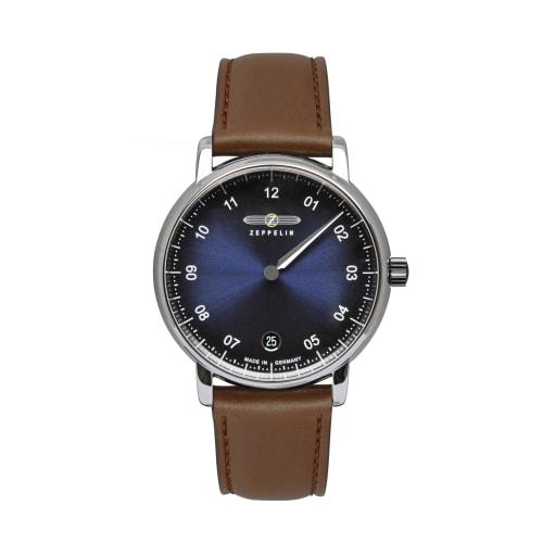 ZEPPELIN Men's Watch, New Captains Line 8643-3, Quartz Movement, 50m Water Resistance, Mineral Glass, Dark Blue Dial, Stainless Steel