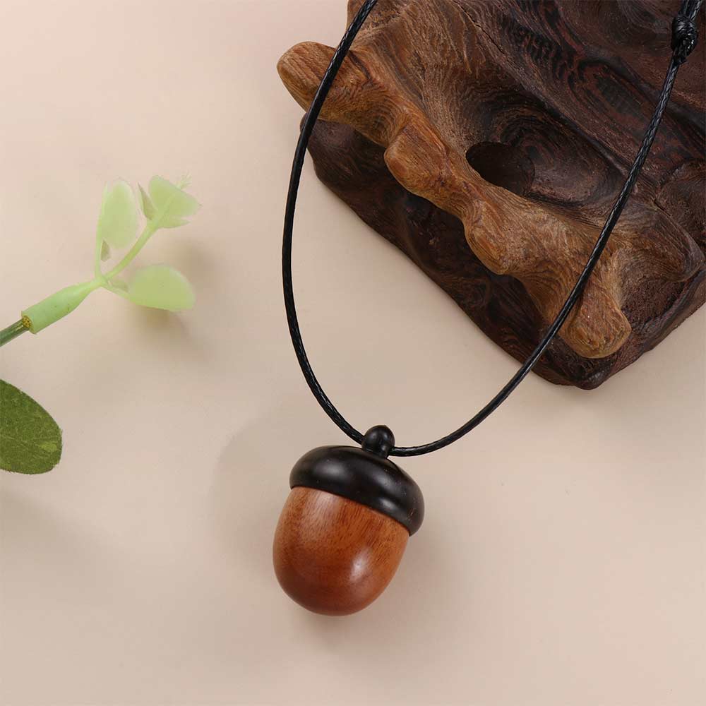 Women Necklace Ethnic Style Braided Rope Gawu Box Long Necklace Female Necklace Ebony Necklace