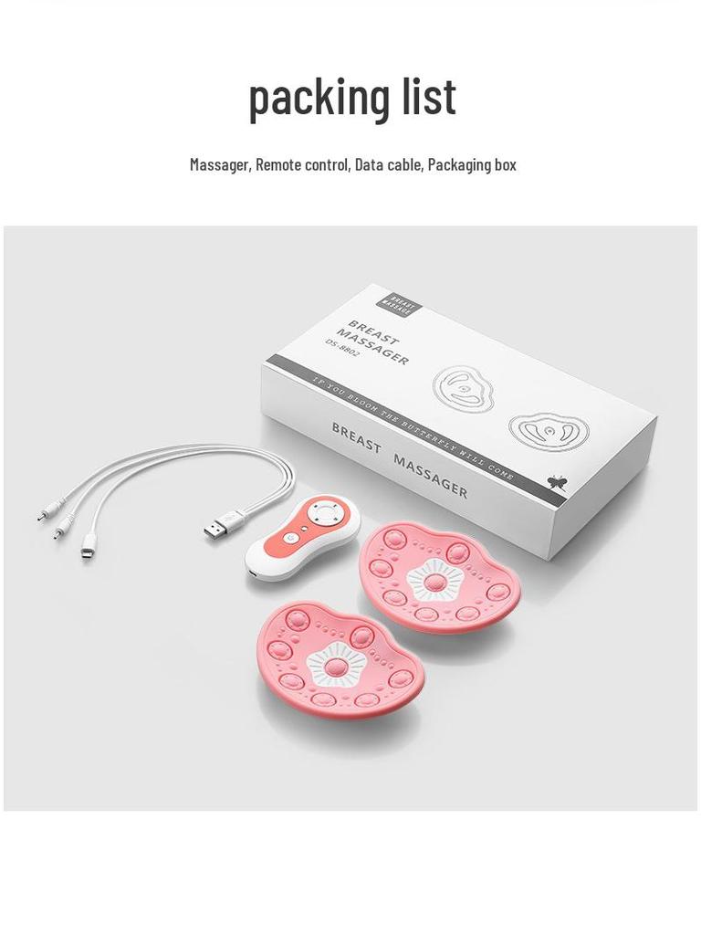 Rechargeable Red & Blue Light Wireless Vibration Breast Enhancement Massager