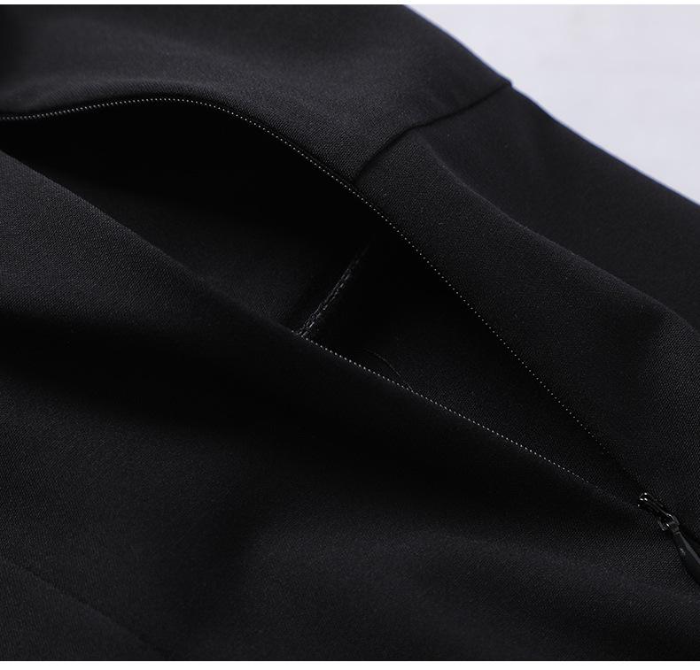 Premium Black Suit Dress for Women - Spring/Autumn Professional Goddess Style Salon Workwear