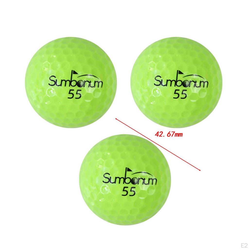 3 sztuki piłek golfowych dwuwarstwowych do ćwiczeń 1,68 cala treningowe zawody gra