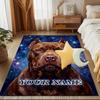 1PC Custom Name Starlit Canine Majesty Theme Floor Mat Ideal for Living Room, Game Rooms, Office, Bedroom,Floor Mat Playful Design