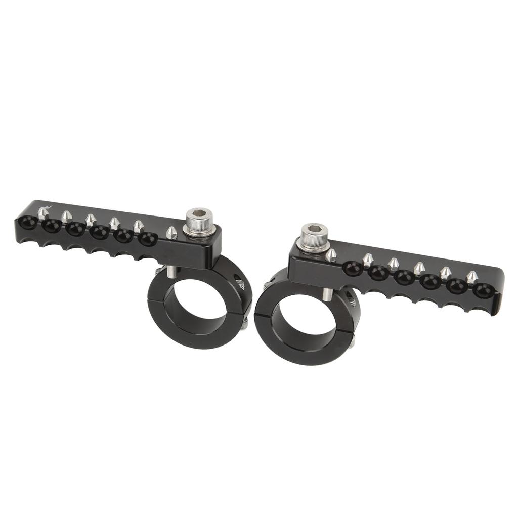 Adjustable Highway Foot Pegs CNC Aluminum Footrests with Stainless Steel Teeth Clamps for Motorcycle